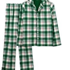 Carters Adult Unisex Pajama Set Green Holiday Plaid Soft Fleece Xxl New Brand: Carters Mfg: 17076974 Mrsp: $48.00 Womens Or Adult Unisex Size: Xxl Measurements: Top Armpit To Armpit 28" Length Shoulder To Hem 30" Pant Waist 42" Inseam 32" Condition: New With Tag Fabric: Poly Wash Instructions: Machine Color: Green/White/Red...Multi Fast Shipping Family Holiday Pajamas, Unisex Pajamas, Plaid Pajama, Green Flannel, Holiday Plaid, Free Jeans, Plaid Pajamas, Holiday Pajamas, Plaid Coat