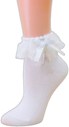 Fitted White Ruffled Socks, White Stretch Socks With Ruffles, Stretch White Socks With Ruffles, Socks Lace, Ankle Socks Women, Lace Socks, Lace Ruffle, Ankle Socks, Shoes Jewelry