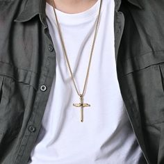 Nail Cross Necklace, Nail Cross, Nails Necklace, Boy Friends, Creative Necklace, Vintage Nails, Collar Chain, Steel Cross, Party Necklace