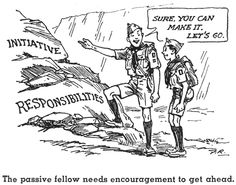 a cartoon depicting two hikers talking to each other, with the caption that reads