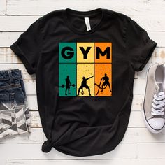 Gym Shirt Women Men, Fitness Shirt, Workout Shirt, Weightlifting Shirt, Gym Motivation Shirts, Funny Gym T-shirt, Lifting Tee, Inspirational If you enjoy our graphic designed T-shirts please favorite our shop! We update the shop on a regular basis, so you don't want to miss out on any cool new tees! If you have any questions about anything feel free to message us! -------Order------- -Choose which color T-Shirt you would like -Choose your T-Shirt Size -------Product------- A Bella Canvas Crew Ne Black Sublimation Print Gym Top, Gym Tops With Black Sublimation Print, Black Gym Tops With Sublimation Print, Black Sublimation Print Top For Gym, Sublimation Print Short Sleeve Gym Tops, Short Sleeve Gym Tops With Sublimation Print, Pre-shrunk Cotton T-shirt For Training, Sports Season Graphic Print Shirt, Athleisure Gym Tops With Sublimation Print