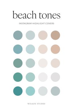 the cover of beach tones instagramm highlight covers, with different colors and sizes