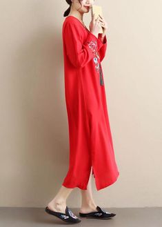 Chic O Neck Tassel Spring Tunics Outfits Red Embroidery A Line Dresses

 Materials used:blended

Measurement:One size fits all for this item. Please make sure your size doesn't exceed this size: L/US12-14/EUR42   
   
length 109cm / 42.51"
bust 100cm / 39"
Shoulder 41cm / 15.99"
Sleeve length 43cm / 16.77"




We ship worldwide.

Tracking numbers provided for all orders. Red Embroidered Long Sleeve Dress, Red Floral Embroidered Dress For Fall, Elegant Red Embroidered Long Sleeve Dress, Elegant Long Sleeve Red Embroidered Dress, Elegant Red Long Sleeve Embroidered Dress, Traditional Red Winter Dress, Long Embroidered Dresses For Fall, Long Embroidered Dress For Fall, Embroidered Long Dress For Fall