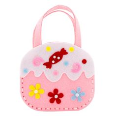 a small pink purse with flowers on it