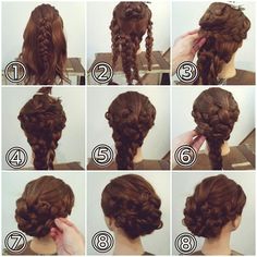 ヘアアレンジ https://www.instagram.com/nest_hairsalon/ Medival Hairstyle Updo, Simple Updo, Work Hairstyles, Hair Today, Brunette Hair Color, Hair Designs