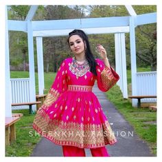 Traditional Afghan Dress With Full Hand Made Embroidery  Afghan Kuchi tribe Pink More Colors Embroidery Beautiful Afghani Traditional Dress-Afghani multi-color Dress  This Dress is available in three pieces  1: Qamees (Shirt) 2: Shalwar (Paint/Trouser) 3: Dupatta (Shawl) We love using vintage handmade embroidery to create that authentic Afghan KUCHI look, especially as each piece is unique. The classic traditional Afghan dress has its own beauty but we also love creating modern and different clothes.  These Afghan clothes are prepared from good quality Satin And Different fabric. A lot of mirrors And Coins are fixed on the dress, which shines At Night-Time  Note: Taking Custom Orders in different Varieties of Coins to work Etc..! These textiles are ornately hand-embroidered by the banjara Traditional Tunic Dress With Zari Work, Traditional Pink Tunic Sets, Bollywood Style Embroidered Tunic Dress, Bohemian Embroidered Dress With Zari Work, Traditional Resham Embroidered Tunic Dress, Traditional Embroidered Tunic Dress For Festive Occasions, Traditional Pink Embroidered Dress With Dabka Work, Bohemian Embroidered Dress With Pallu For Festive Occasions, Bohemian Pink Sets With Traditional Patterns