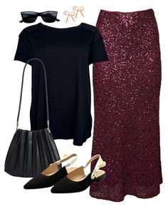 OUTFIT INSPIRATION with our new Sequin Bias Maxi Skirt in Burgundy. Which outfit is more your vibe? #taptoshop #shopsmall #outfitinspiration #ootd #holidaystyle Holiday Fashion, Maxi Skirt, Sequin, Outfit Inspirations, Ootd, Skirt