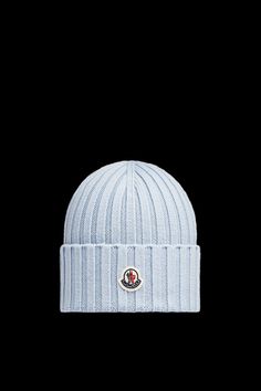 Designed to keep you warm, this knit beanie is crafted from ultrafine wool. The plush accessory is embellished with a logo patch. Casual Wool Hat With Embroidered Logo, Designer Beanie For Winter, Winter Wool Hats With Embroidered Logo, Classic Beanie With Embroidered Logo, Visors For Women, Presents For Men, Presents For Him, Wool Beanie, Bucket Hats