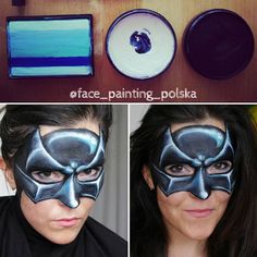 One stroke Batmask YES! Please. Make sure you are following Face_paint_polska on… Adult Face Painting, Clown Faces, Face Painting Halloween, Face Painting Designs