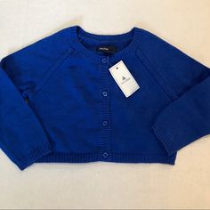 Gap Blue Cardigan Nwt Size 12/18 Cross Posted Gap Cotton Sweater For Spring, Gap Cotton Spring Sweater, Gap Cotton Winter Cardigan, Gap Cotton Cardigan For Winter, Blue Cotton Outerwear For Playtime, Casual Cotton Cardigan For Playtime, Blue Cotton Outerwear By Gap, Blue Long Sleeve Sweater For Playtime, Blue Winter Tops For Playwear