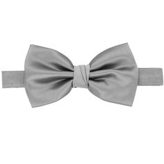 Our premium gray bow ties are pre-tied with a band collar style that expands to fit most adult neck sizes up to 19-inches. Its heavyweight woven material and smooth satin finish provide a sharp look that is suited for your most formal occasions. Slightly larger than our standard bow ties. We recommend this shade for a medium gray, not too light or too dark. See it in person by requesting a free color swatch. Product Features Pre-tied band collar bow tie Men's size Bow measures approximately 5" a Solid Color Standard Tie Satin Bow, Classic Adjustable Solid Color Bow, Classic Adjustable Solid Bow, Classic Solid Bow Tie, Classic Silver Tie, Adjustable Solid Satin Bow, Classic Adjustable Satin Bow Tie, Adjustable Solid Tie With Satin Bow, Adjustable Solid Ties With Satin Bow