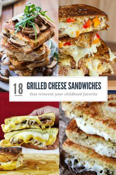 Here are 18 "out of the box" grilled cheese recipe ideas that I've found and I wanted to share them with you all for a little inspiration. Each recipe should give you a completely different spin on the grilled cheese sandwich. #grilledcheese #sandwiches #sandwich #grilledcheesesandwich Healthy Grilled Cheese, Gourmet Toast, Container Recipes, Toasted Sandwich Recipes, Munchies Recipes, Fancy Grilled Cheese, Toasted Sandwiches