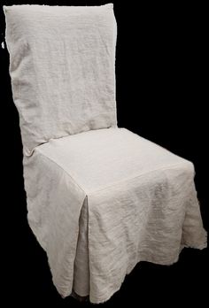 a chair with a white cover on it