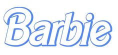 the word barbie written in blue ink