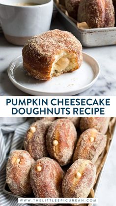 pumpkin cheesecake doughnuts Brioche Doughnuts, Brioche Donuts, Recipe For Fall, Donuts Recipe, Tout Est Possible, Pumpkin Recipes Dessert, Brunch Time