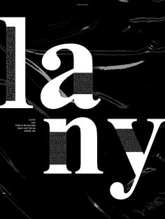 black and white typogramic typeface with the word lary written in it