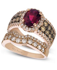 Le Vian Chocolatier Ring featuring Raspberry Rhodolite Chocolate Diamonds, Vanilla Diamonds set in 14K Rose Gold - BirthStone.com Shoe Diva, Rose Gold Stackable Rings, Levian Chocolate Diamonds, Chocolate Diamond Ring, Chocolate Jewelry, Levian Jewelry, Chocolate Diamond, Chocolate Diamonds, Le Vian