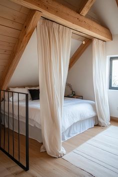 Tips and ideas for how to get the perfect loft bedroom including tips on storage, lighting and room dividers.