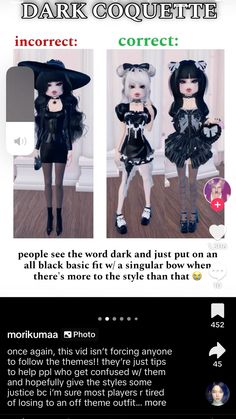 an ad for dark coquette is shown in this screenshoter's image