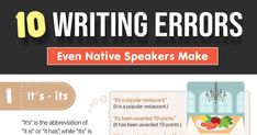 the top 10 writing errors every native speakers make infographical for students and teachers