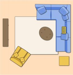 an overhead view of a living room with furniture