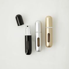 Take your favorite perfume or body spray anywhere you go. Simply remove the top of your perfume sprayer and insert the tube into the base of the atomizer, then pump to fill. Mojave Ghost, Perfume Atomizer, The Container Store, Travel Bottles, Organization Solutions, Container Store, Travel Makeup