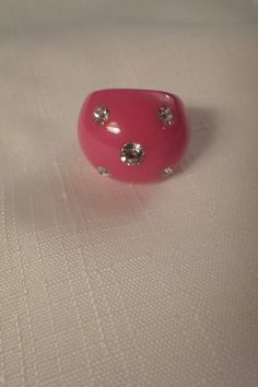 "Bling this hot pink (fuchsia) ring that is encrusted with super-sparkling rhinestones in two different sizes! Measuring 7/8\" wide at the top, it is a size 4.75. This highly-collectible piece is in excellent vintage condition!" Rhinestone Ring, Pink Jewelry, Rhinestone Jewelry, Pink Rhinestones, Rings Statement, Statement Rings, Hot Pink, Vintage Jewelry, Jewelry Rings