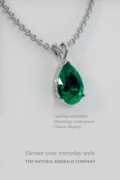 Step into the world of fine jewelry with a pendant that perfectly blends aesthetic elegance and modern design, setting the tone for 2024's jewelry trends. This 4.70 Ct pear-shaped emerald solitaire, set in 18K white gold, is more than just a gemstone pendant—it's a piece of fairy tale jewelry fit for a princess. Whether you’re seeking wedding jewelry that exudes timeless beauty or a bespoke design that captures celebrity allure, this pendant stands as a testament to sophistication and style. Embrace the magic of a modern, princess-inspired pendant that’s as unique as your love story. Fairy Tale Jewelry, Emerald Wedding Band, Emerald Necklace Pendant, Plain Wedding Band, Modern Princess, Emerald Wedding, Princess Inspired, Plain Bands, Emerald Pendant