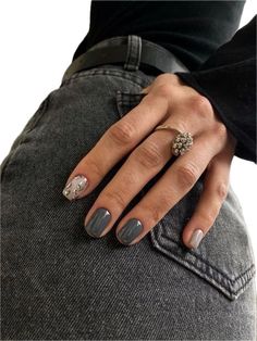 Fall Nude Nails, Wow Nails, Smink Inspiration, Minimal Nails, Her Nails, Work Nails, Gray Nails