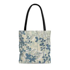 "Cute retro botanical tote bag with Korin Furuya's art! The art was from 1901 by Japanese artist, Korin Furuya. If you like Japanese retro item, this will be perfect! Also very unique gift for family, friends, co-worker, as birthday gift, Christmas gift, etc... This practical, high-quality Tote Bag is available in three sizes. All over print provides comfort with style at the beach or out in town. Made from reliable materials, lasting for seasons. .: 100% Polyester .: Boxed corners .: Black inne Blue Floral Print Shoulder Bag For Everyday, Everyday Blue Floral Print Shoulder Bag, Rectangular Canvas Bag With Floral Print For Daily Use, Everyday Rectangular Bag With Plant Print, Floral Print Rectangular Canvas Bag For Daily Use, Botanical Style Canvas Tote Bag For Daily Use, Rectangular Floral Print Canvas Bag For Daily Use, Rectangular Bags With Plant Print For Daily Use, Bohemian Tote Shoulder Bag With Floral Print