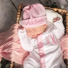 Welcome your little one into the world in style with our personalized embroidered newborn coming home outfit. Custom designed to suit your specifications, this eye-catching outfit is not just clothing, it is a keepsake. Its high-quality cotton, coupled with its personal touch, makes it an ideal piece for baby's first photo shoot or to commemorate other significant first milestones. This adorable outfit is as warm and snuggly as the love you feel for your newborn. * Custom Embroidery: Personalize Family Coming Home From Hospital Outfits, Welcome Home Baby From Hospital, Home From Hospital Outfit Girl, Newborn Outfits Girl Hospital, Customizable Cotton Sets For Baptism, Baby Girl Hospital Outfit, Personalized Baby Girl Clothes, Baby Girl Hospital, Baby Going Home Outfit