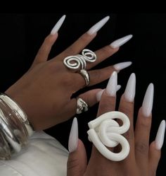 Dearra Taylor, Dope Jewelry Accessories, Nail Jewelry, Dope Jewelry, Twist Ring, Stick On Nails, Nail Charms, Long Acrylic Nails, Nail Decorations