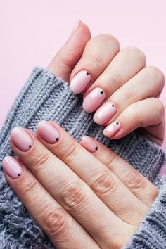 Cute & Beautiful Short Nail Design Ideas | Nails | Nail Design | Short Nails Nail Ridges, Pale Pink Nails, Pink Chrome Nails, Damaged Nails, Striped Nails, Nail Growth, Pink Nail Polish, Strong Nails