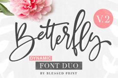 the font that is used to create this type of handwritten lettering, which includes flowers and