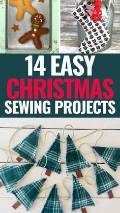 Easy Sewing Christmas Gifts To Make, Christmas Decor Ideas Diy Fabric, Easy Sew Christmas Gifts Ideas, Quilted Gingerbread Man, Simple Christmas Fabric Crafts, Easy Christmas Sewing Projects Holidays, Christmas Hand Sewing Projects, Sewn Christmas Ornaments Sewing Projects, Christmas Sewing Machine Projects