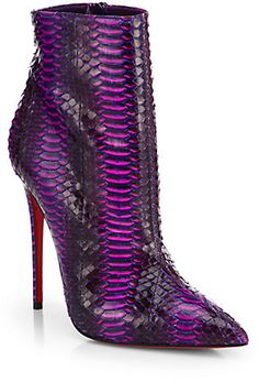 Christian Louboutin 'So Kate' Watersnake Ankle Boots Christian Louboutin Boots Ankle, Wedding Shoes Red, Red High Heel Shoes, Heel Boots For Women, Christian Louboutin Kate, Louboutin So Kate, Christian Louboutin Outlet, Christian Louboutin Boots, Luxury Boots