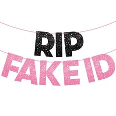 a pink and black sign that says rip faked