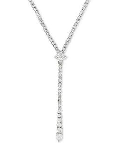 Arabella - Swarovski Zirconia 17" Lariat Necklace in Sterling Silver Diamond Eternity, Mens Gift Sets, Lariat Necklace, Luxury Gifts, Baby Clothes Shops, Dresses With Leggings, Trending Shoes, Cross Necklace, Cubic Zirconia