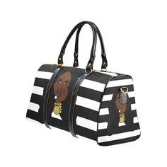 This bag is stylish and cute!!! You're sure to be the center of attention whenever you carry it!! Bag dimensions-20.87in(l) x 9.84in(w) x 12.01in(h) Weight 37 ounces The features of this bag include: - Made of high-grade waterproof fabric with microfiber leather, durable, and water-resistant - One main compartment big enough to put your purse, cosmetic case, sunglasses, etc. - One interior pocket for small items - Sturdy portable belt and adjustable shoulder carry strap *CARE INSTRUCTIONS* _____ Weekender Shoulder Bag With Top Carry Handle, Black Weekender Bag With Handles For Travel, Black Weekender Bag For Travel, Satchel Duffle Bag With Top Carry Handle For Shopping, Shopping Tote Travel Bag With Zipper, Chic Large Capacity Top Handle Travel Bag, Black Top Handle Travel Bag For Shopping, Trendy Large Capacity Leather Travel Bag, Chic Large Capacity Satchel Weekender Bag