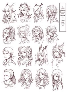 SRC - Batch 3: Nikki's by omocha-san.deviantart.com on @deviantART Sketch Head, Art Manga, Sketches Tutorial