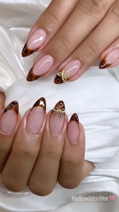 Orange Floral Nails, Brown Nails For Fall, Acrylic Nails Summer, Nails For Fall, Nails Orange, Brown Nail, Fall Designs, Minimal Nails, Leopard Nails