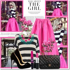 On Tuesdays, We Wear Chanel by antemore-765 on Polyvore featuring polyvore, fashion, style, Warehouse, Chanel, Blu Bijoux, Maybelline, MAC Cosmetics and Kershaw Pink Skirt Outfits, Pink Pleated Midi Skirt, Pleated Skirt Outfit, Skirt Outfit, Pink Skirt, Urban Style, Pleated Midi Skirt, Pink Pink, Fashion Mode