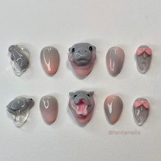 Sheep Nail Art, Japanese Nail Designs Kawaii, 3d Koi Fish Nails, Kuromi Nail Charms, Sanrio Press On Nails, Gyaru Press On Nails, Y2k Nails