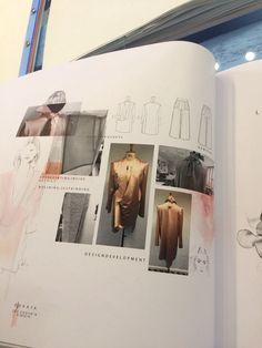 an open book with pictures of clothes on it