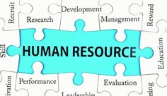 a piece of puzzle with the word human resources on it, surrounded by other pieces