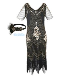 Top Seller for Deluxe Ladies 1920s Roaring 20s Flapper Gatsby Costume Sequins 8-20 Black Gold, Fashion Womens Dresses Black 1920s Flapper Dress For Costume Party, Vintage Flapper Dress For Costume Party, 1920s Fitted Black Flapper Dress, Black Gatsby Flapper Dress For Vintage Events, Summer Vintage Flapper Dress For Vintage Events, Black Vintage Flapper Dress For Vintage Events, Elegant Black Flapper Dress For Costume, Fitted Vintage Flapper Dress For Summer, Fitted Black Flapper Dress For Summer