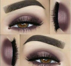 Lashes And Eyebrows, Plum Makeup, Eye Makeup Images, Purple Eye Makeup, Brown Eye, Makeup Tricks