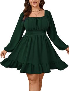 PRICES MAY VARY. Material: The Plus Size Dresses For Curvy Women Are So Soft, Comfy And Breathable, Which Keeps From Rubbing Your Skin, The Decent Thickness Bring You Cosy And Perfect Experience In Various Temperatures While Not Being Seen Through Features: Plus Size Dress For Women/ Dress For Women/ Plus Size Mini Dress/ Plus Size Casual Dress/ Elegant Off The Shoulder Dress For Women/ Square Neck Dress / Mini Dress/ Plus Size Cocktail Dress/ Plus Size Wedding Guest Dress/ Charming Slim Fit/ A Dress Plus Size Wedding Guest, Dress Plus Size Casual, Dresses For Curvy Women, Plus Size Wedding Guest Dress, Plus Size Black Dresses, Plus Size Mini Dresses, Plus Size Cocktail Dresses, Western Dress, Plus Size Party Dresses