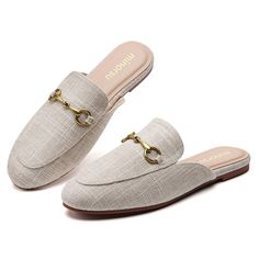 PRICES MAY VARY. 【Buckle Mule Slippers】 As a pair of classic basic shoes，Minorsu design this buckle mules shoes with trend elements, easily match everyday wear. Sometimes, simple is the best 【Memory Foam Cushion】 Added with a raised insole to the footbed, so the raised insole of the mule doesn't only reduce your feet pressure for comfort when walking but also prevent mules from slipping 【Closed Round Toe】 The flat mules are suitable for multiple occasions, such as working, appointment, party 【SI Basic Shoes, Flat Mules, Wide Shoes, Shoes Ladies, Young Fashion, Business Casual Outfits, Rubber Heels, Fashion Essentials, Fashion Flats