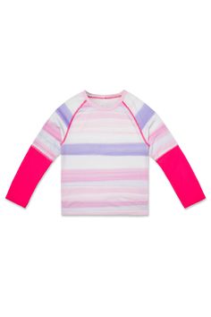 a child's pink and purple striped shirt